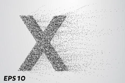 Letter X from the particles. The letter X consists of circles and points. V.. Illustrazione stock