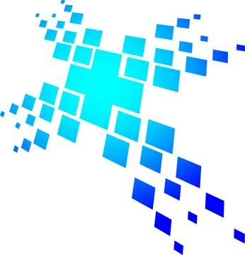 Letter x pixel technology logo design Stock Illustration