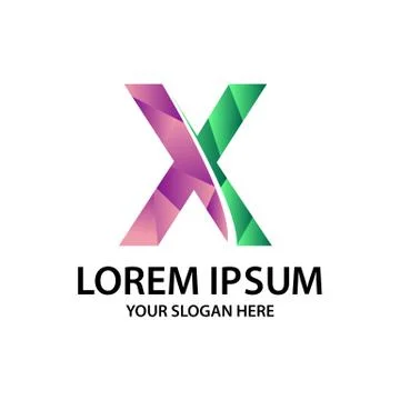 Letter X with polygonal style Stock Illustration