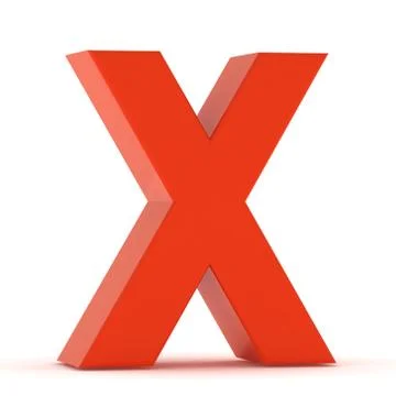 The Letter X - Red Plastic Stock Illustration