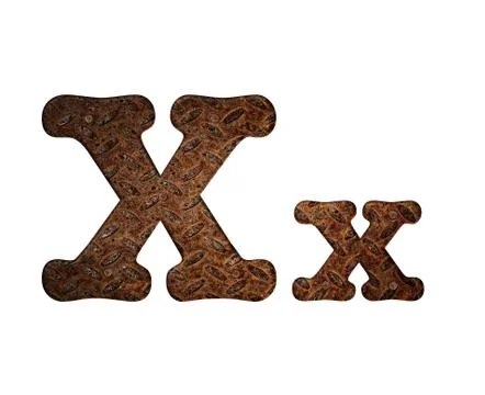 Letter x rusty metal. Stock Illustration