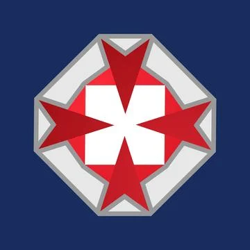 Letter X Star Logo. Combination logo of four object forming initial X Stock Illustration