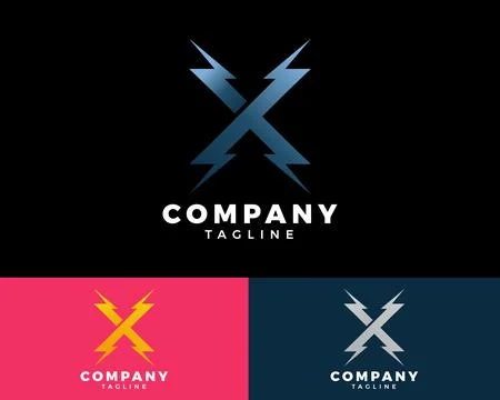 Letter X thunder bolt design logo Stock Illustration