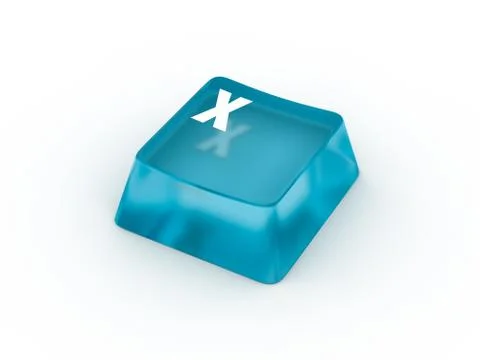 Letter X on transparent keyboard button Stock Illustration
