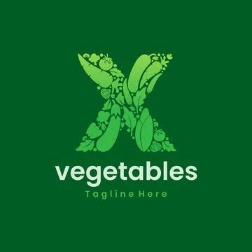 Letter X Vegetables Logo Vector Stock Illustration