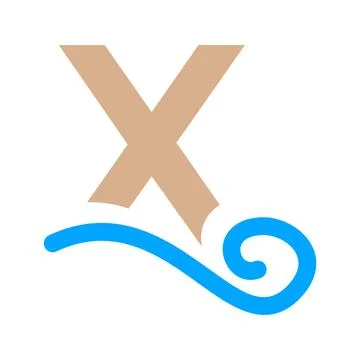 Letter X Wind Symbol Logo Stock Illustration