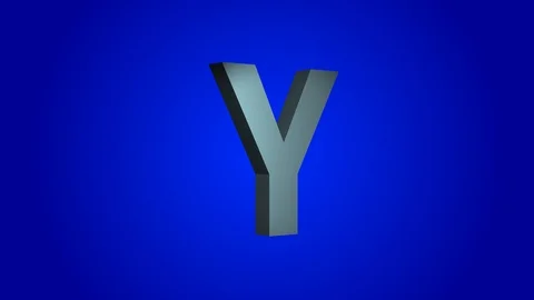 The letter Y 3-D rotating on a blue background Stock Footage 114232953