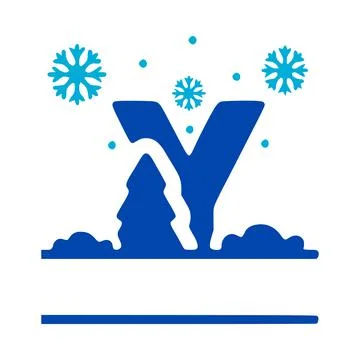 Letter y and winter composition monogram, vector logo, emblems or initial des Stock Illustration