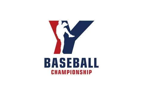 Letter Y with Baseball Logo Design. Vector Design Template Elements for Spo.. Illustrazione stock