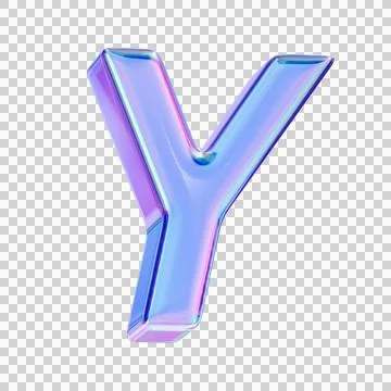 Letter Y in chromatic 3D style Stock Illustration