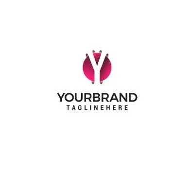 Letter Y in circle shape logo design concept template Stock-Illustration