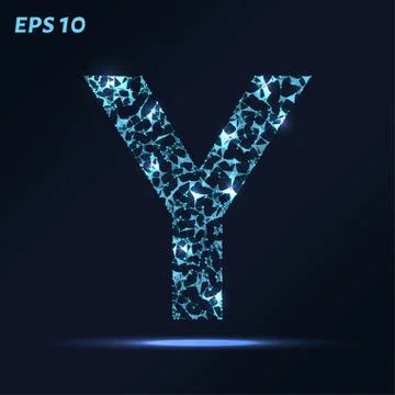 The letter Y consists of points, lines and triangles. Vector illustration. Stock Illustration