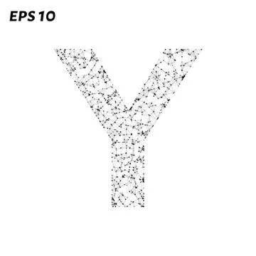 The letter Y consists of points, lines and triangles. Vector illustration. Stock Illustration