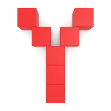 Letter y cubic red Stock-Illustration