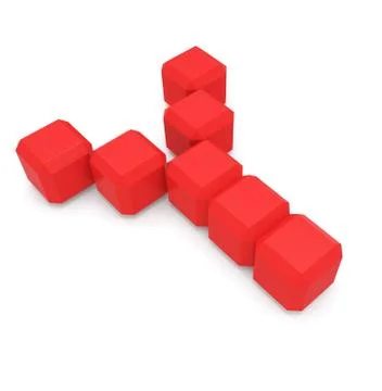 Letter y cubic red Illustrazione stock