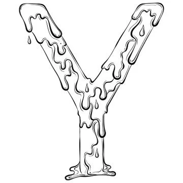 Letter Y with flow drops Stock Illustration