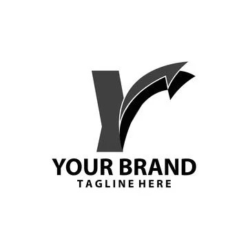 Letter Y font monogram arrow shadow logo design vector Stock Illustration
