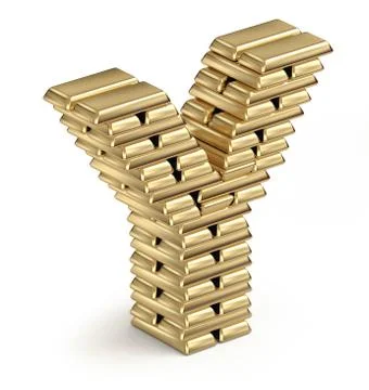 Letter Y from gold bars Ilustración de archivo