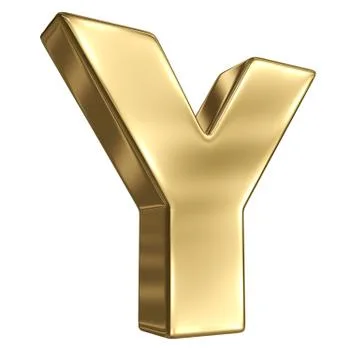Letter y from gold solid alphabet Illustrazione stock