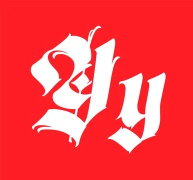 Letter Y, in the Gothic style. Vector. Alphabet. Calligraphy and lettering. M Stock Illustration