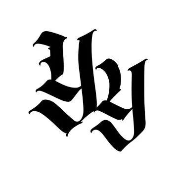 Letter Y, in the Gothic style. Vector. Alphabet. The symbol is isolated on a Stock Illustration