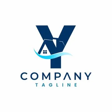 Letter Y House Logo , Initial Home Logo Stock Illustration