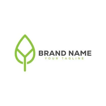 Letter y leaf logo Stock Illustration