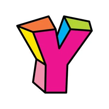 Letter Y logo vector colorful playful isolated on white background Stock Illustration