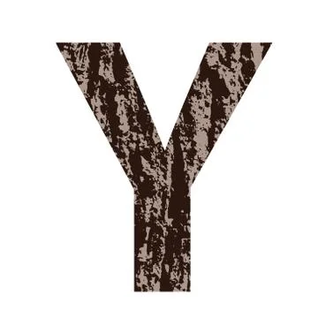Letter y made from oak bark Stock-Illustration