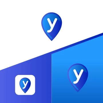 Letter Y With Map Pointer icon or logo design template elements イラスト素材