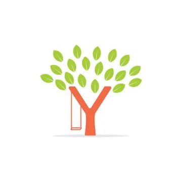Letter y play ground tree logo vector Stock Illustration