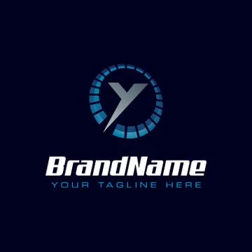 Letter Y spedometer logo. Tachometer speed logo Stock Illustration