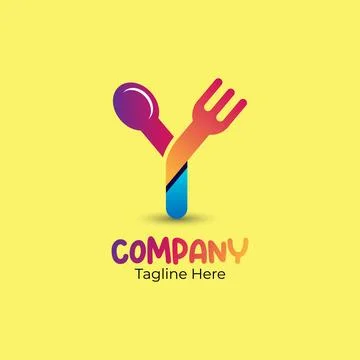 Letter Y spoon and fork logo. Illustrazione stock