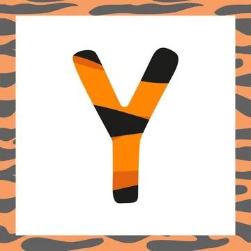 Letter Y with tiger pattern Stock Illustration