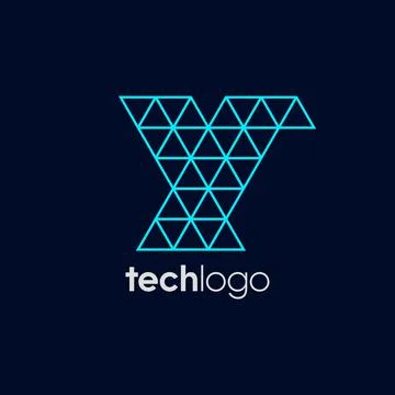 Letter Y Triangle Polygon Tech Logo Stock Illustration