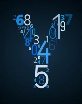 Letter Y, vector font from numbers Stock Illustration