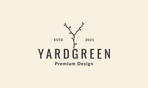 Letter Y with vines leaf logo symbol vector icon illustration graphic design Stock Illustration