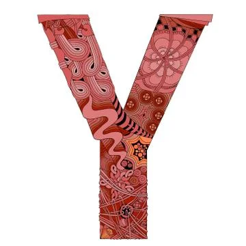 Letter Y zentangle. Vector decorative object Stock Illustration