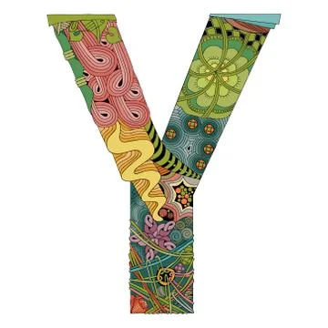 Letter Y zentangle. Vector decorative object Stock Illustration