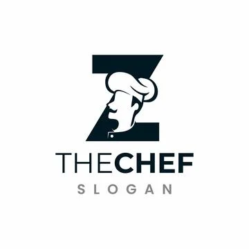 Letter Z Chef Logo , Initial Restaurant Cook Vector Design Stock Illustration