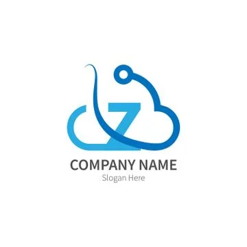 Letter Z  combined with cloud technology icon logo 스톡 일러스트