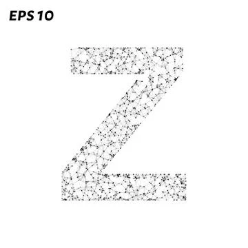 The letter Z consists of points, lines and triangles. Vector illustration. Stock Illustration