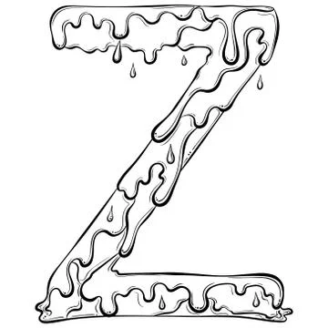 Letter Z with flow drops Stock Illustration
