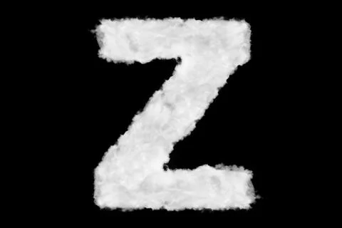 Letter Z font shape element made of cloud on black Stock Illustration