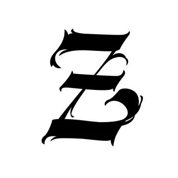 Letter Z, in the Gothic style. Vector. Alphabet. Calligraphy and lettering. M Stock Illustration