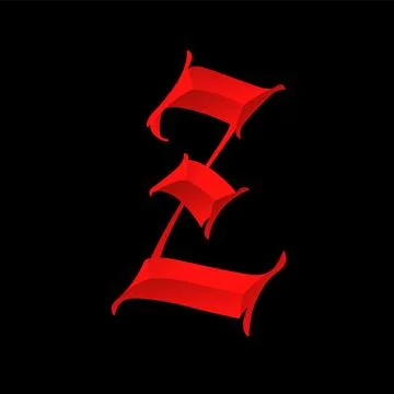 Letter z, in the Gothic style. Vector. Alphabet. Calligraphy and lettering. M Stock Illustration