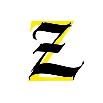 Letter z, in the Gothic style. Vector. Alphabet. The symbol is isolated on a Stock Illustration