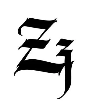 Letter z, in the Gothic style. Vector. Alphabet. The symbol is isolated on a Stock Illustration