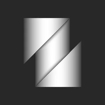 Letter Z initial 3d creative logo from simple geometric shapes with sharp c.. Stock Illustration