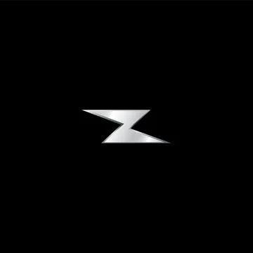 Letter Z Initial Logo Design Template Isolated On Black Background. Sharp A.. Ilustración de archivo